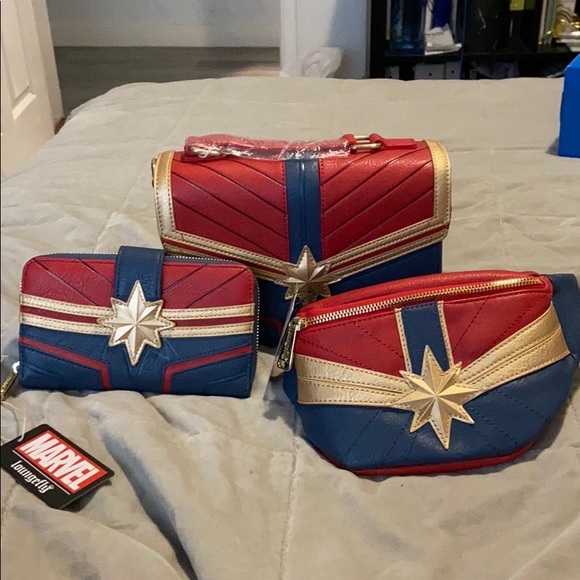 Loungefly Handbags - Loungefly Captain Marvel Set